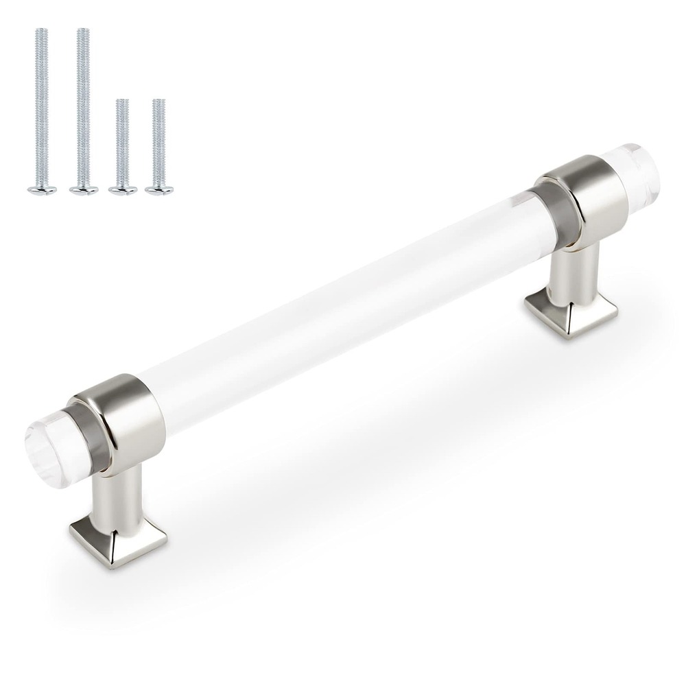 Orger 15 Pack Acrylic Cabinet Handles 5 Inch Chrome Clear Dresser Drawer Pulls
